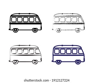 Bus on a white background. Silhouette. Vector illustration.