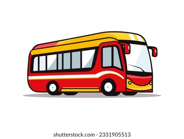 A bus on white background. Vector illustration in a flat style