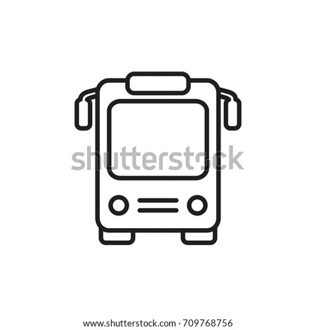 Bus otline icon. Vector islated line bus symbol.