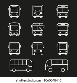 Bus - outline black icon. Editable stroke. Vector illustration