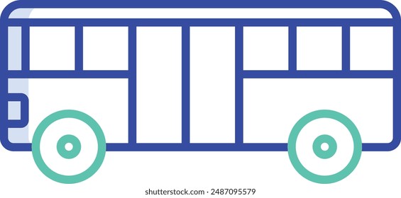 bus outline color vector illustration