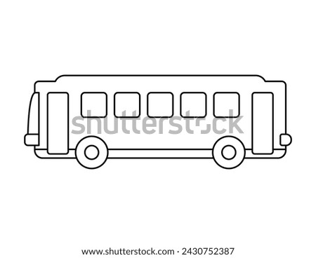 bus outline for coloring book template, bus illustration for kid worksheet printable