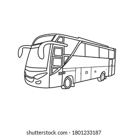 Single Continuous Line Drawing City Buses Stock Vector (Royalty Free ...