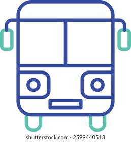 Bus outline dual color vector illustration icon design