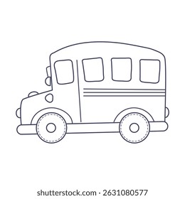 Bus outline icon on the white background.