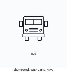 Bus outline icon. Simple linear element illustration. Isolated line Bus icon on white background. Thin stroke sign can be used for web, mobile and UI.