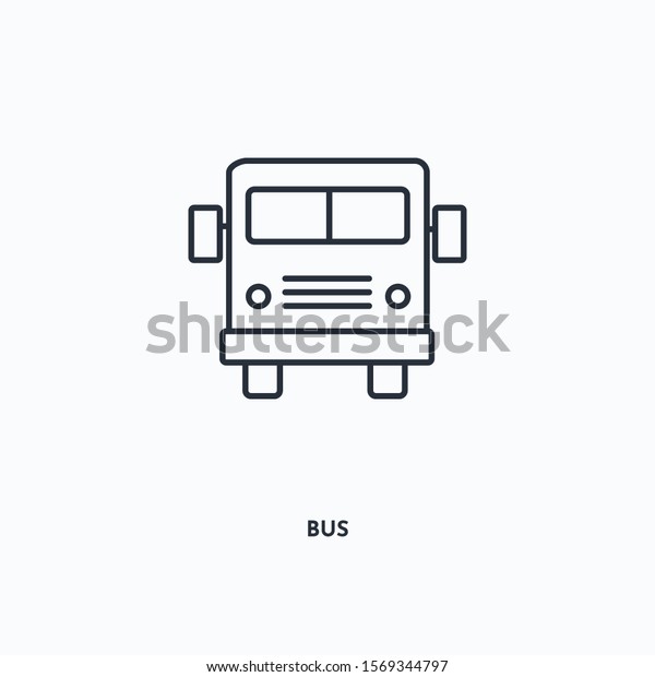 Bus outline icon. Simple linear element\
illustration. Isolated line Bus icon on white background. Thin\
stroke sign can be used for web, mobile and\
UI.
