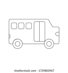 Iconos de contorno de bus. Ilustración del vector