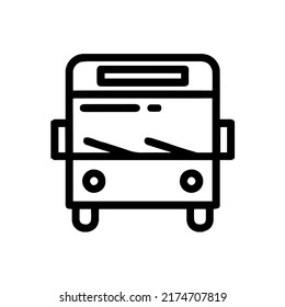 Bus outline isolated icon vector.