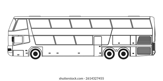 Bus outline sketch vector icon collection
