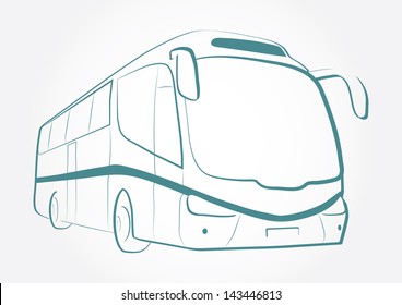 BUS OUTLINE VECTOR