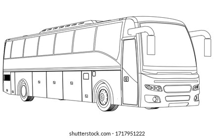 Bus Outline Vector Illustration Bus Vehicle Stock Vector (royalty Free 