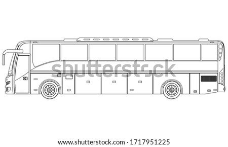 Bus outline vector illustration. Bus vehicle template vector isolated on white. 