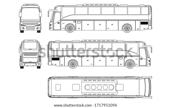 Bus Outline Vector Illustration Bus Vehicle Stock Vector (Royalty Free ...