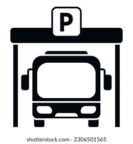 Bus paid parking icon simple vector. Car park. Space truck