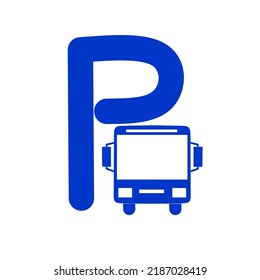 bus parking sign with simple design