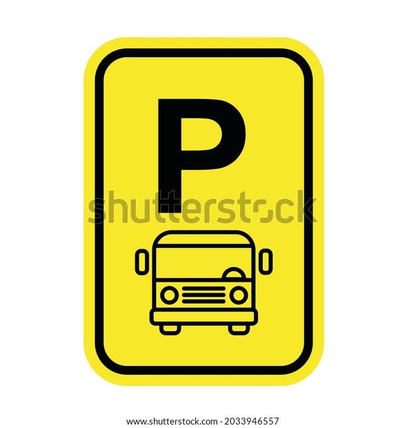 BUS Parking\
Symbol Sign, Vector\
Illustration