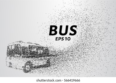 The bus from the particles. The bus consists of circles and points. Vector illustration