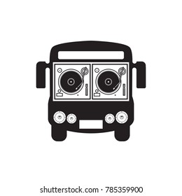 Bus Party, Party Bus, Travel Party Vector Logo Icon Illustration