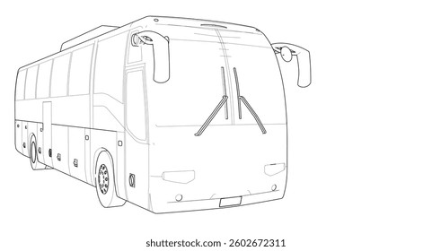 bus passenger transportation 3d illustration