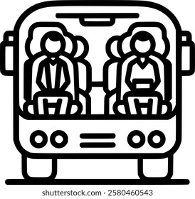 bus passengers, bus seats, train passengers, train seats sign, symbol, vector, art