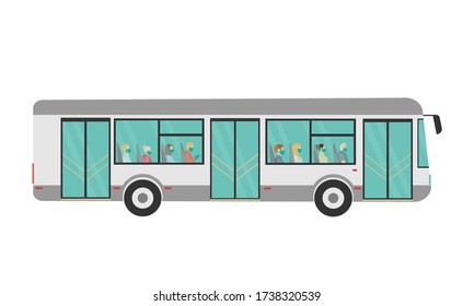 City Public Bus Advertisement Template Isolated Stock Vector (Royalty ...