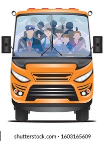 the bus with people vector design