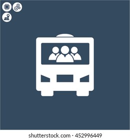bus with people vector icon