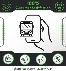 Bus-on-Phone-Vektorsymbol-Elemente für Ihre Arbeit - Modernes Design