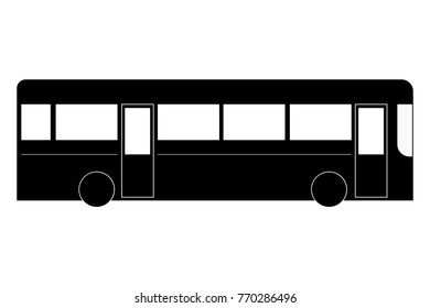 bus pictogram vector icon silhouette 