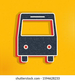 Bus pop art, retro icon. Vector illustration of pop art style