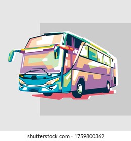 The Bus with Pop Art Style WPAP