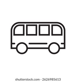 ícone de transporte público de barramento, ilustração de vetor 