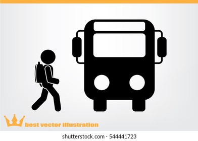 bus, pupil vector icon.