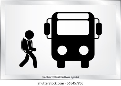 bus, pupil vector icon.
