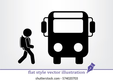 bus, pupil vector icon.