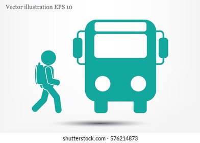 bus, pupil vector icon.