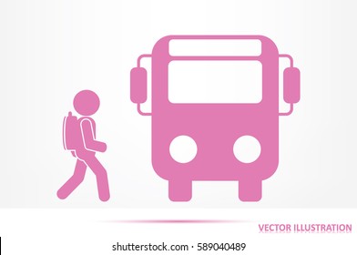 bus, pupil vector icon