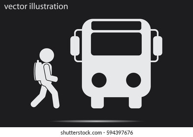 bus, pupil vector icon.