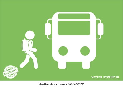 bus, pupil vector icon