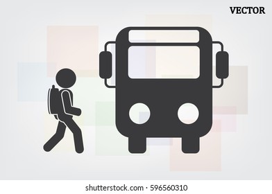 bus, pupil vector icon