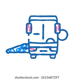 bus with ramp doodle icon sketch vector. bus with ramp sign. isolated symbol illustration