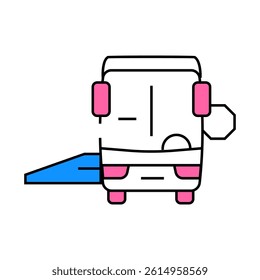 bus with ramp line icon vector. bus with ramp sign. isolated symbol illustration
