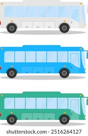 Bus, realistic tourist bus with shadow isolated on white background. Vector, designer illustration. Vector.