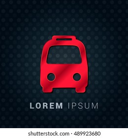 Bus Red chromium precious metallic 3D Icon / Logo Design