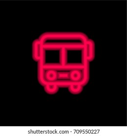 Bus red glowing neon ui ux icon. Glowing sign logo vector