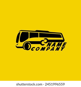 Vector de diseño de logotipo de reparación de autobús