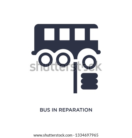bus in reparation icon. Simple element illustration from mechanicons concept. bus in reparation editable symbol design on white background. Can be use for web and mobile.