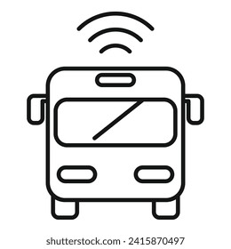 Bus road sensor icon outline vector. Alert care. Control system safety