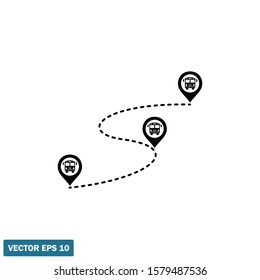 Bus Route Icon Sign Logo Template Design Element